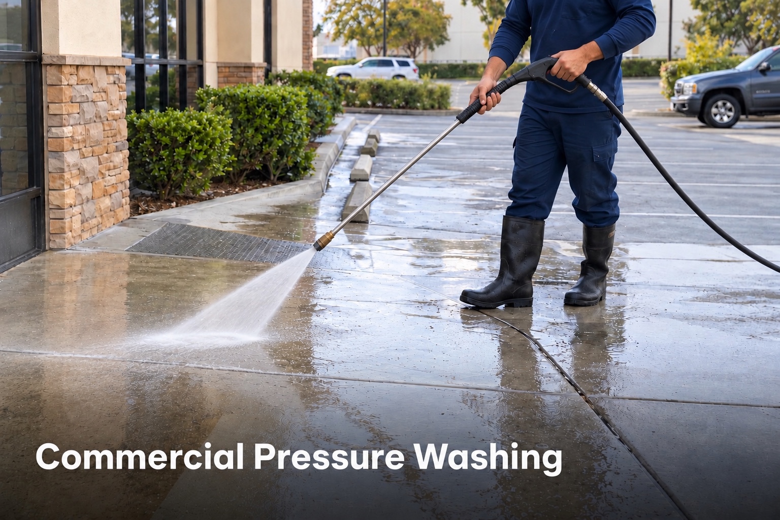 Commercial pressure washing